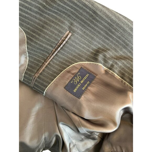 Brooks Brothers Men's 346 Regent Fit Gray Pinstripe Wool Suit Jacket Blazer 43L - Picture 5 of 8